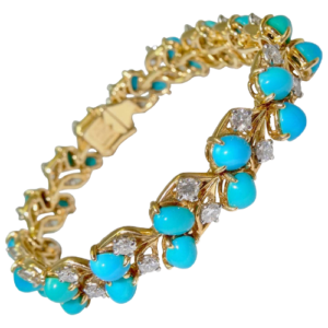 Cartier bracelet turquoises et diamants