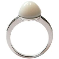 Perle fine bouton blanche non nacrée – Image 4