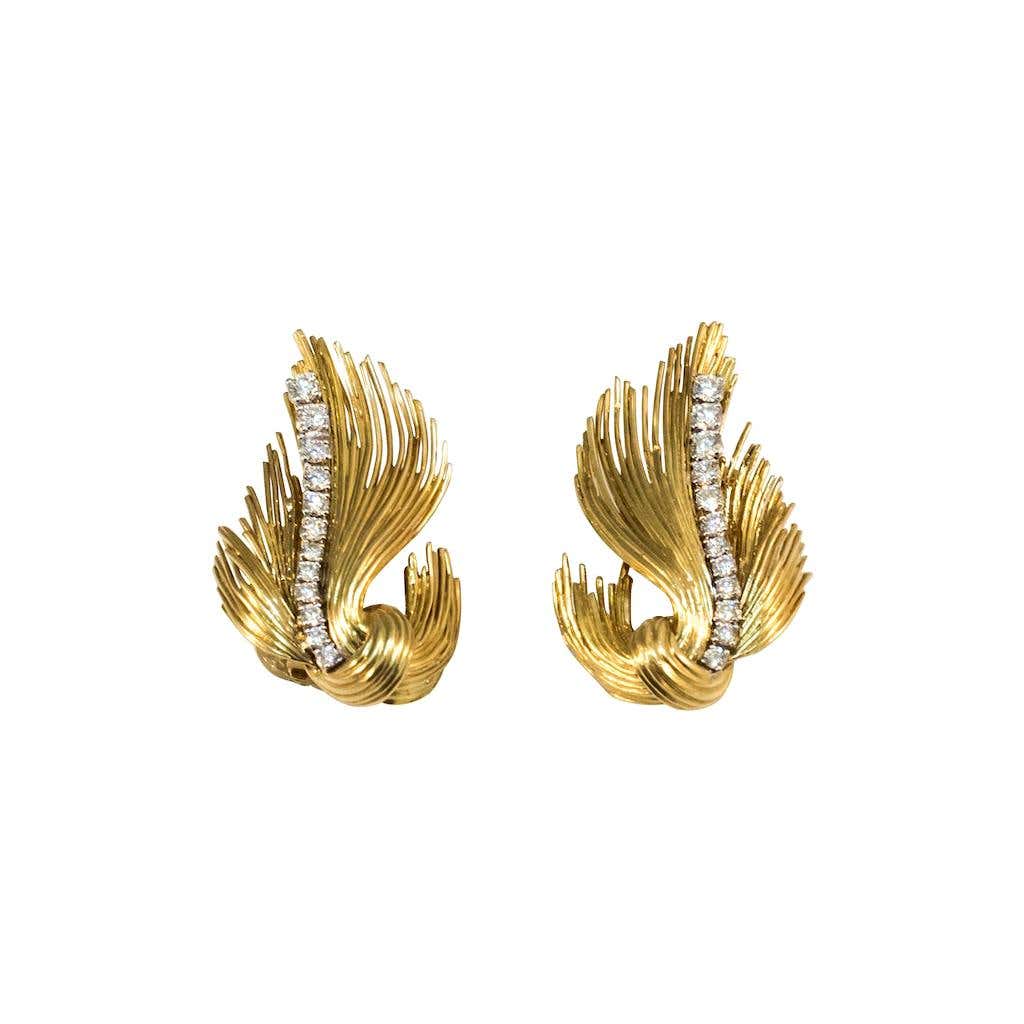 Tiffany & Co. Gold and Diamonds Earrings - Galerie Montaigne Monaco