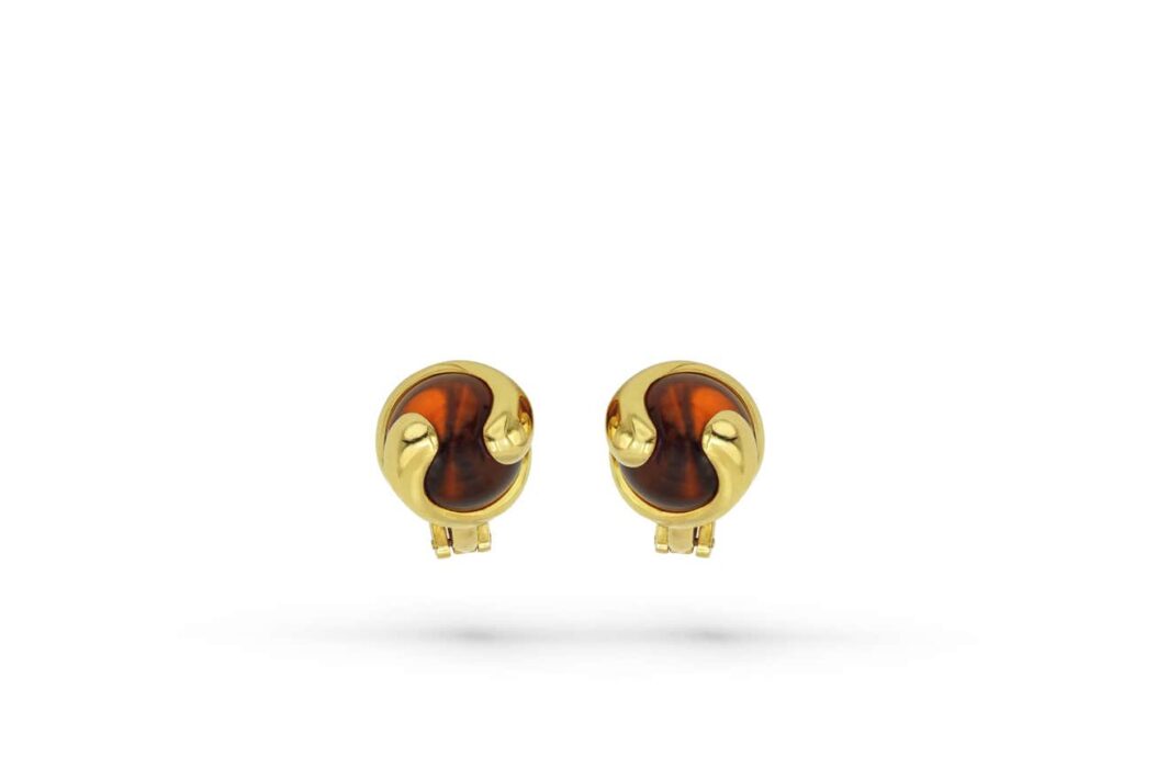 Marina B. Boucles d'oreilles Cardan Orange – Image 2