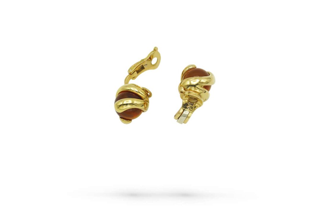 Marina B. Boucles d'oreilles Cardan Orange – Image 4