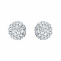 Boucles d'oreilles or blanc et diamants 1950