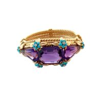 Amethysts, Diamonds and Turquoises Bracelet - Image 2