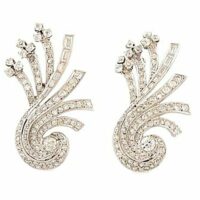 Swirl Double Clip Platinum Diamonds