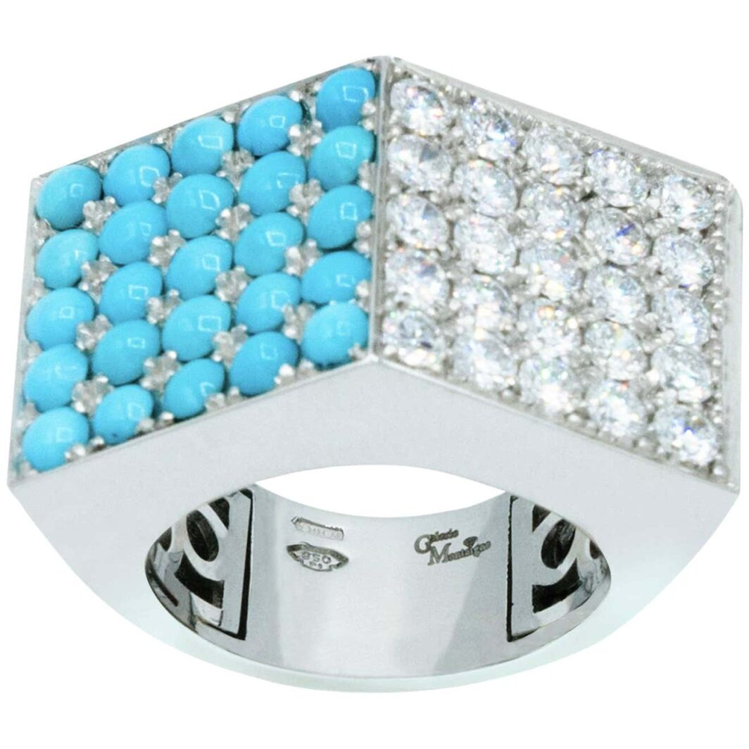 Turquoises and Diamonds Ring - Image 5