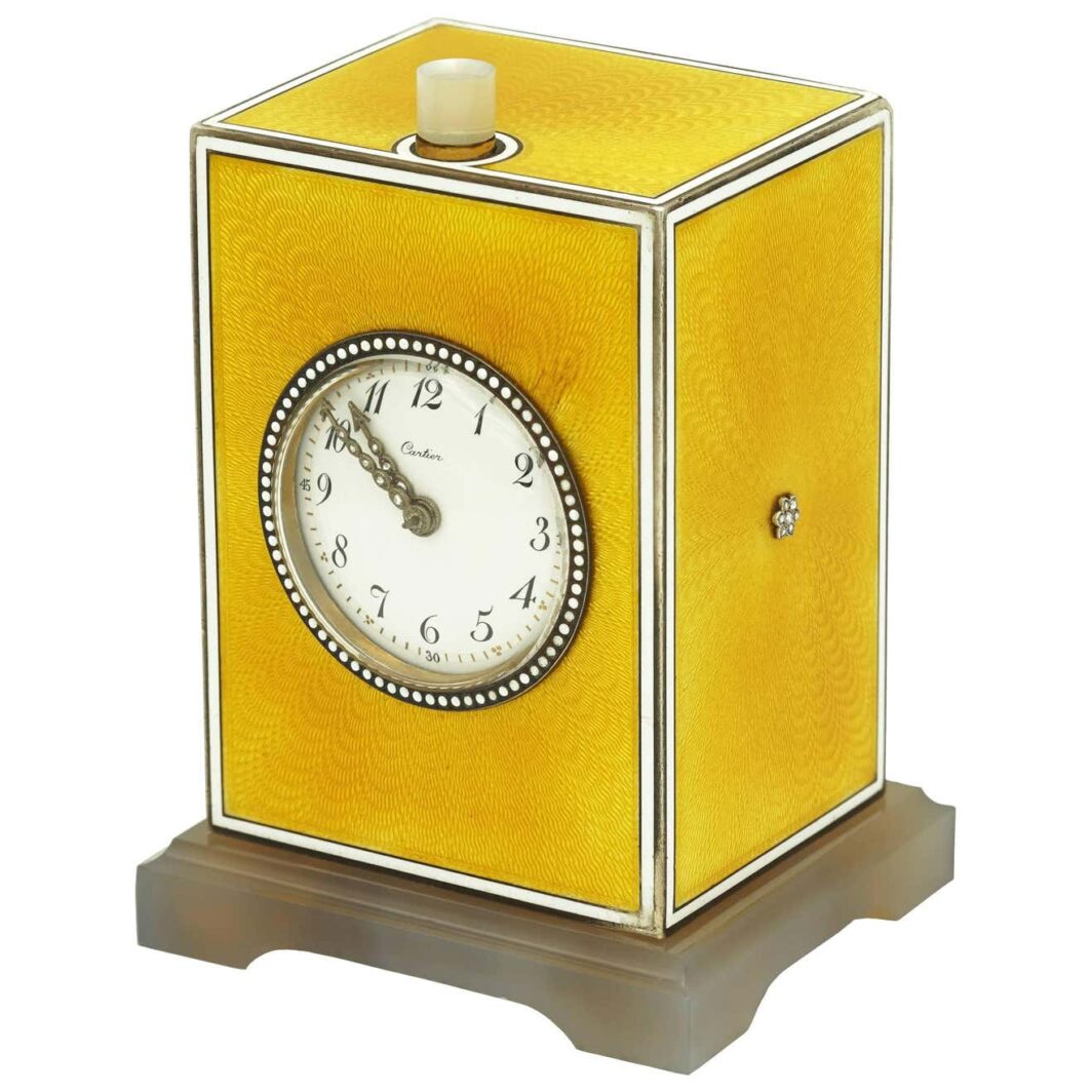 CARTIER Pendulette émail jaune – Image 2