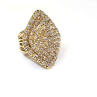 French Diamond Gold Cocktail Ring - Image 2