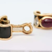 Marina B. Tourmaline Onyx Gold Ear Clips - Image 2