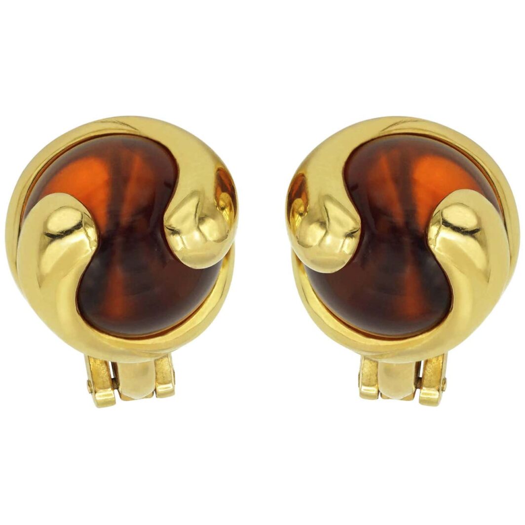 Marina B. Boucles d'oreilles Cardan Orange – Image 5
