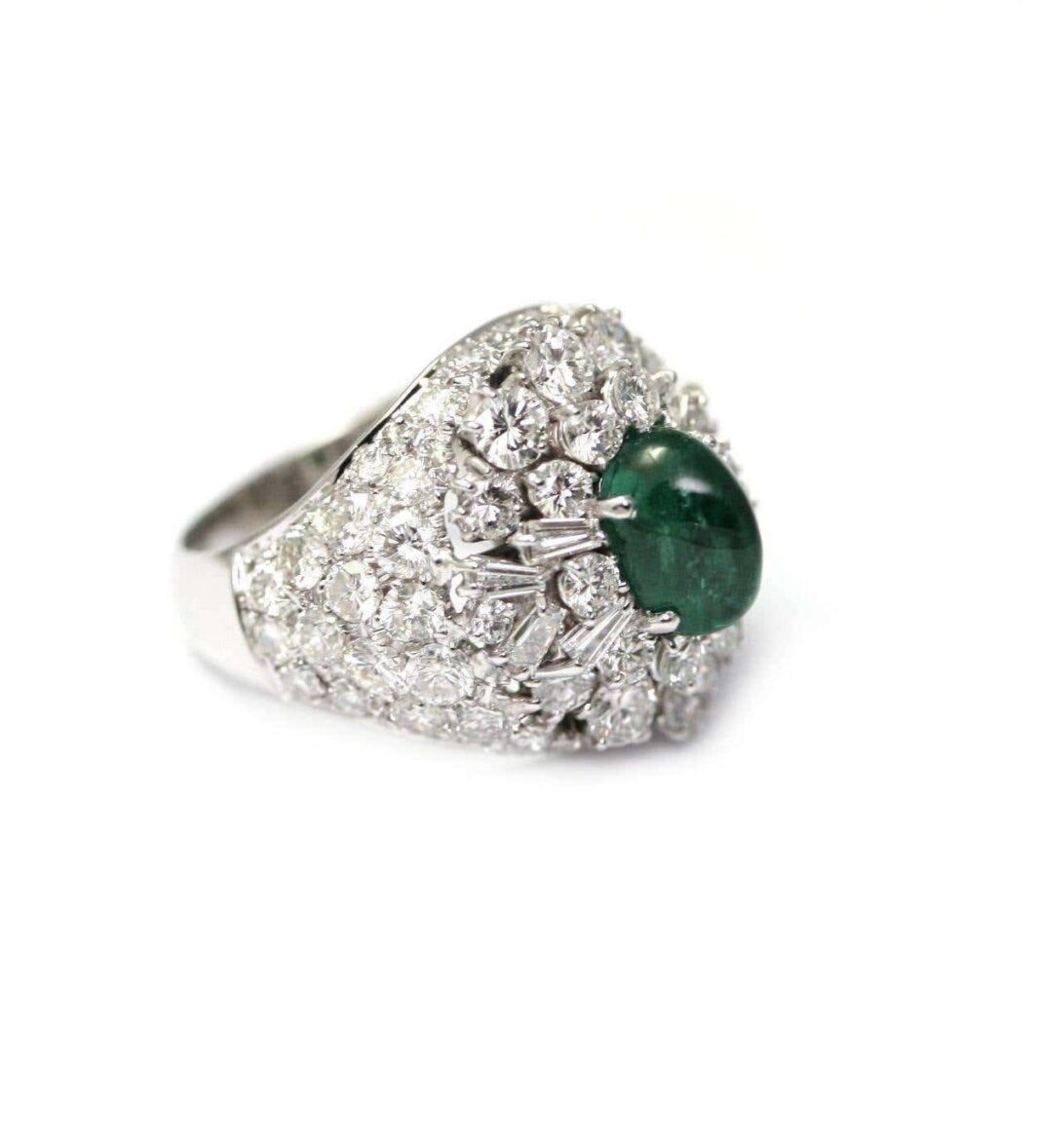 Bague dôme en or diamant émeraude 2,69 carats – Image 3