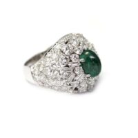 Bague dôme en or diamant émeraude 2,69 carats – Image 3