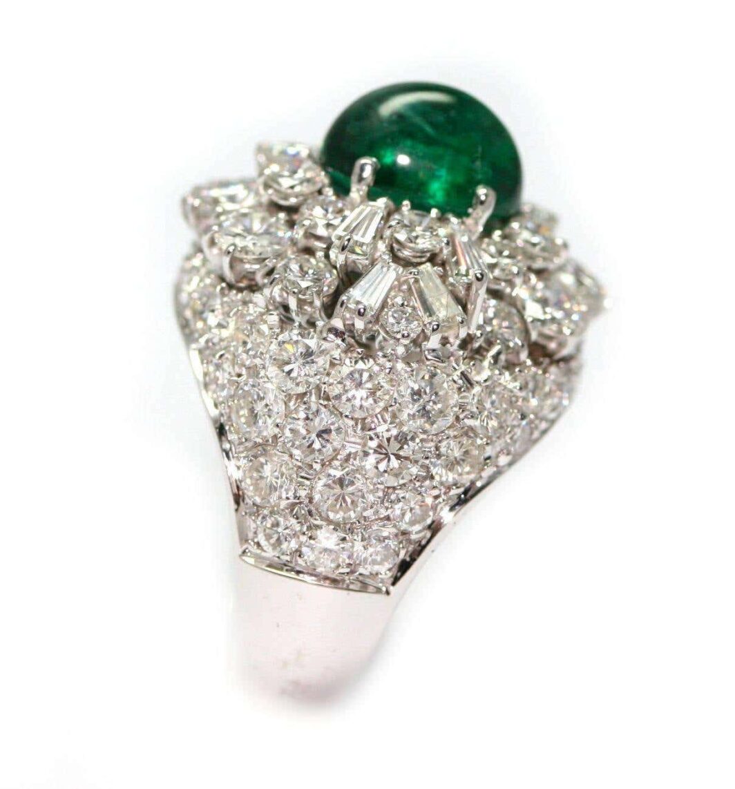 Bague dôme en or diamant émeraude 2,69 carats – Image 4