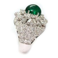 Bague dôme en or diamant émeraude 2,69 carats – Image 4