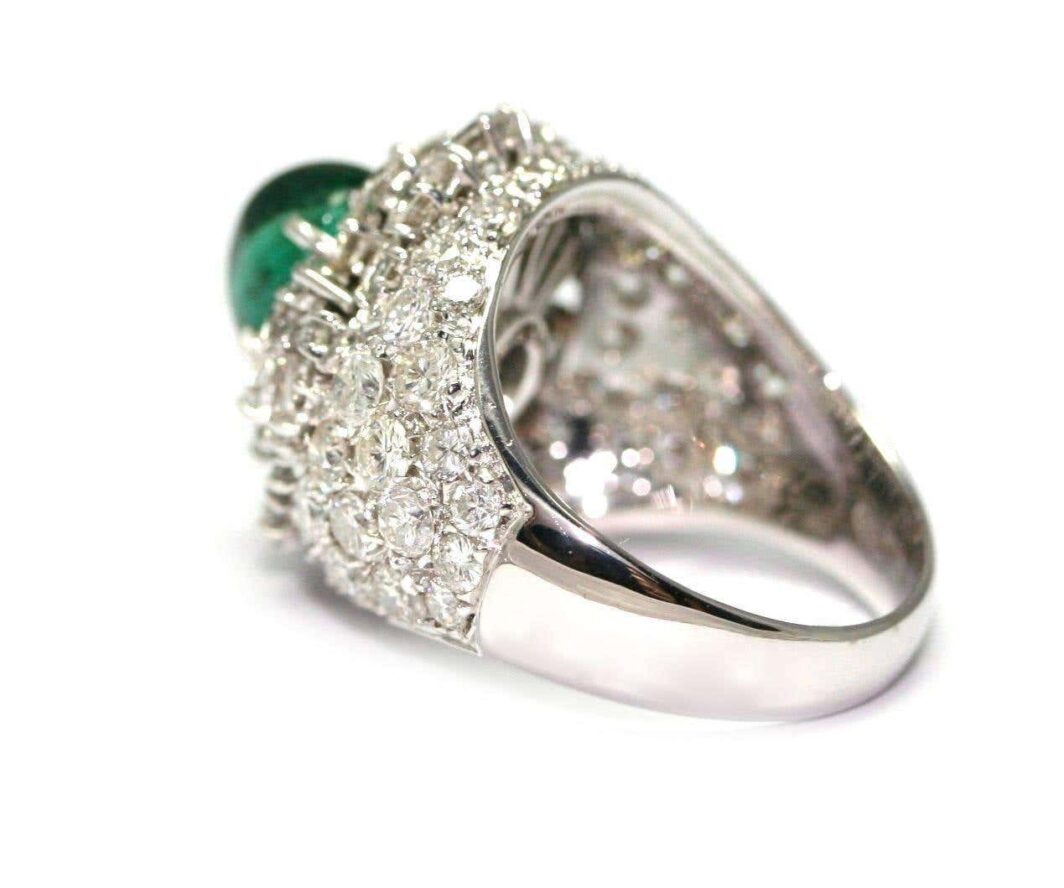 Bague dôme en or diamant émeraude 2,69 carats – Image 6