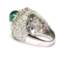 Bague dôme en or diamant émeraude 2,69 carats – Image 6