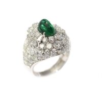 Bague dôme en or diamant émeraude 2,69 carats – Image 2