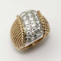 Bague Van Cleef & Arpels New York Diamants Or Platine circa 1970 – Image 2