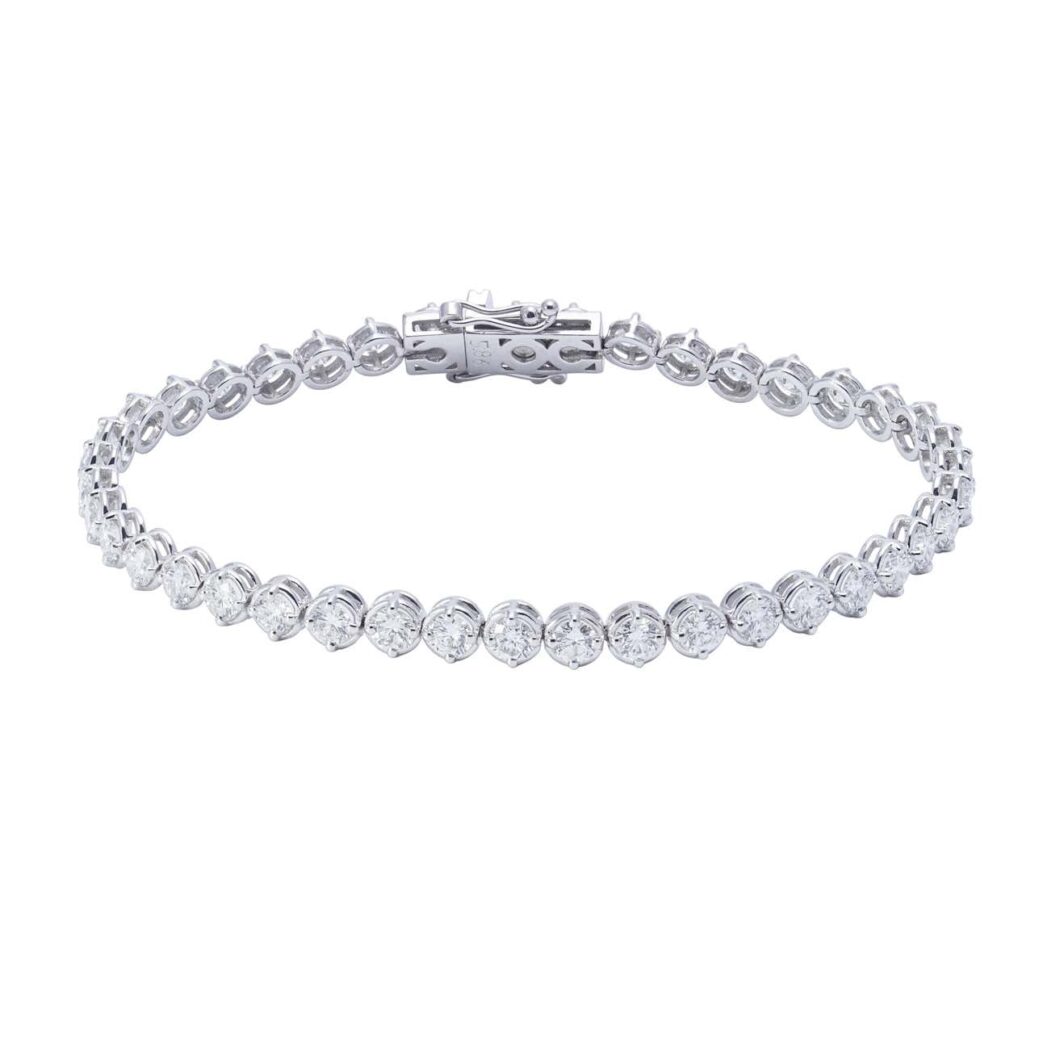 Tennis Bracelet White Gold and Diamonds 5.86 Carat - Image 2