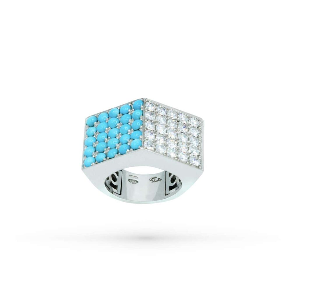 Turquoises and Diamonds Ring - Image 3