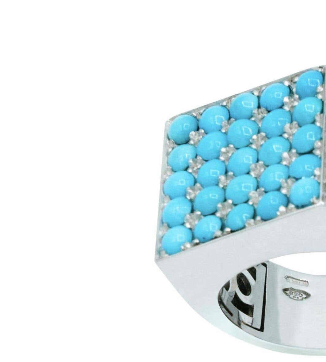 Turquoises and Diamonds Ring - Image 4