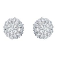 Boucles d'oreilles or blanc et diamants 1950 – Image 2