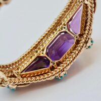 Amethysts, Diamonds and Turquoises Bracelet - Image 5