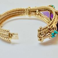 Amethysts, Diamonds and Turquoises Bracelet - Image 6