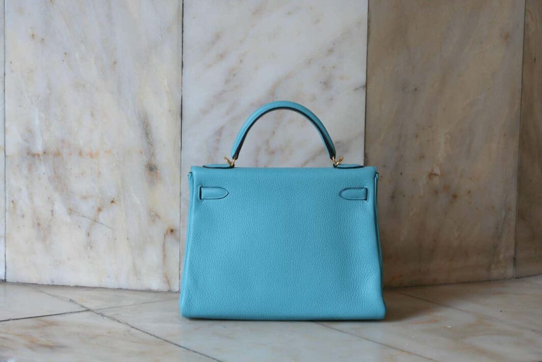 HERMES Kelly 32' Clémence Bleu Saint Cyr – Image 2