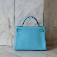 HERMES Kelly 32' Clémence Bleu Saint Cyr – Image 2