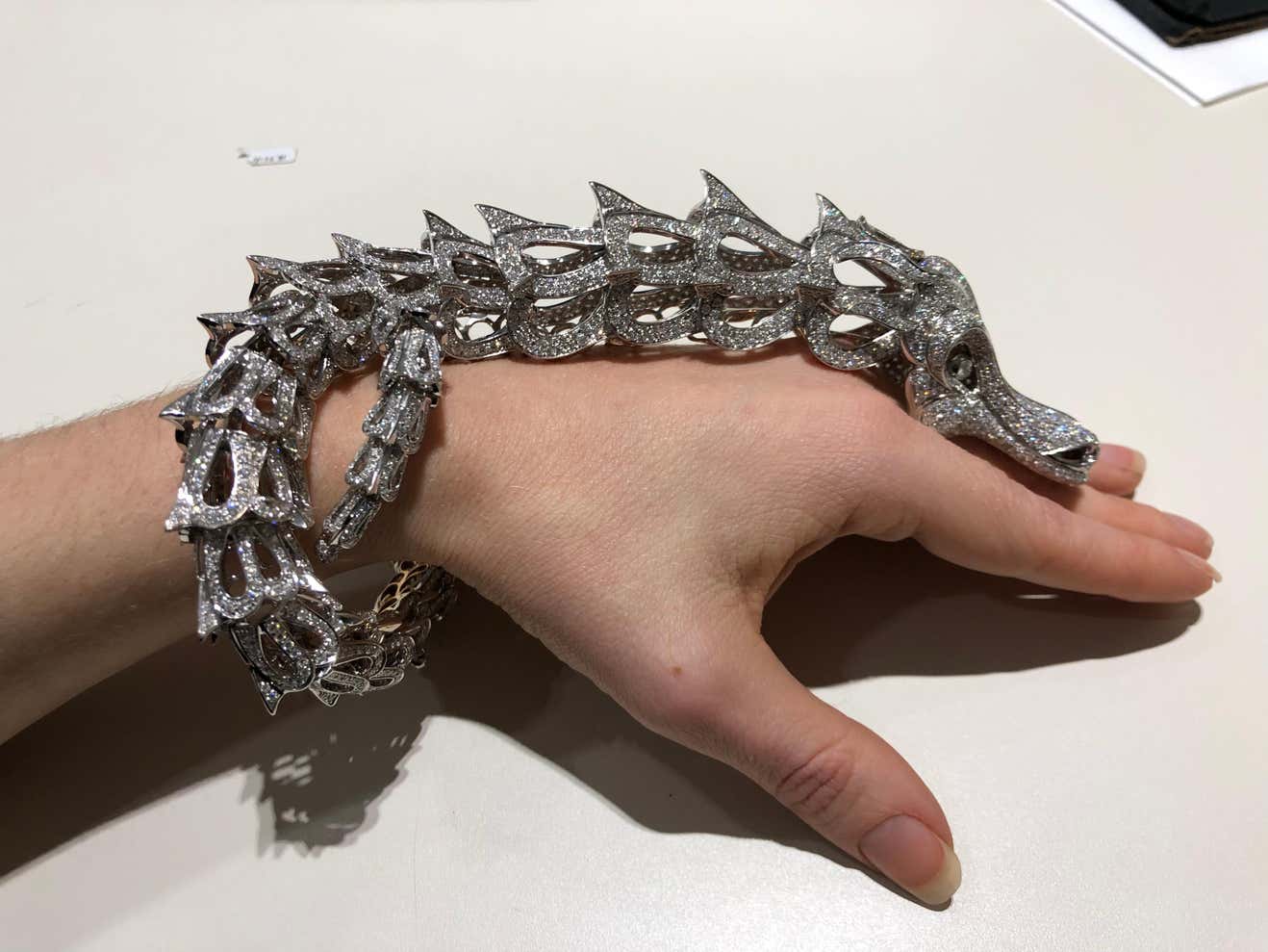 Cantamessa Diamond Two Color Gold Dragon Bracelet