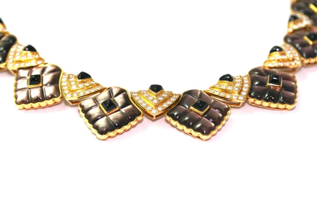 Mauboussin Mother-of-Pearl onyx diamond yellow gold Necklace - Image 3