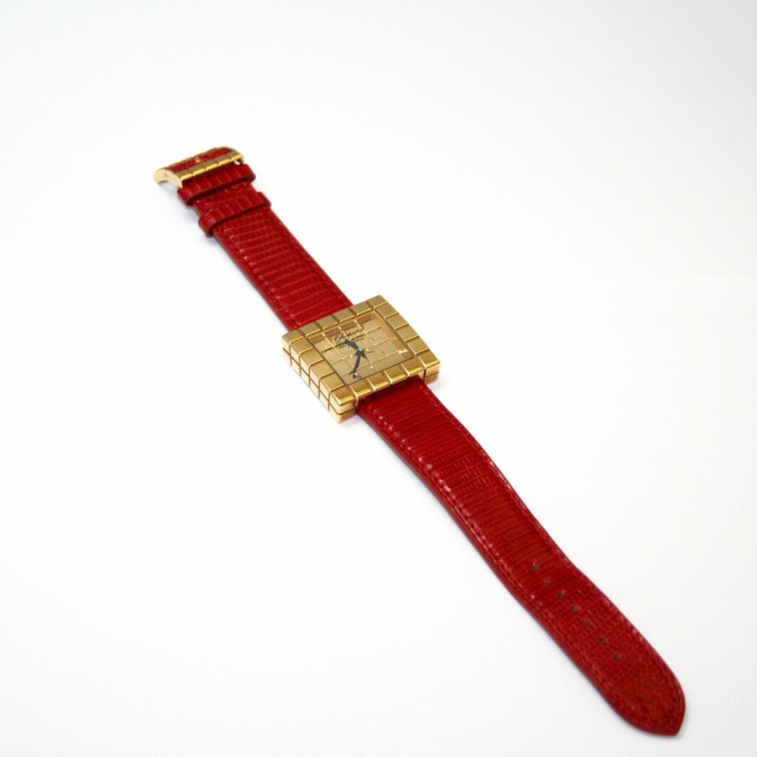 Chopard Ice Cube Gold and Leather Watch - Image 6