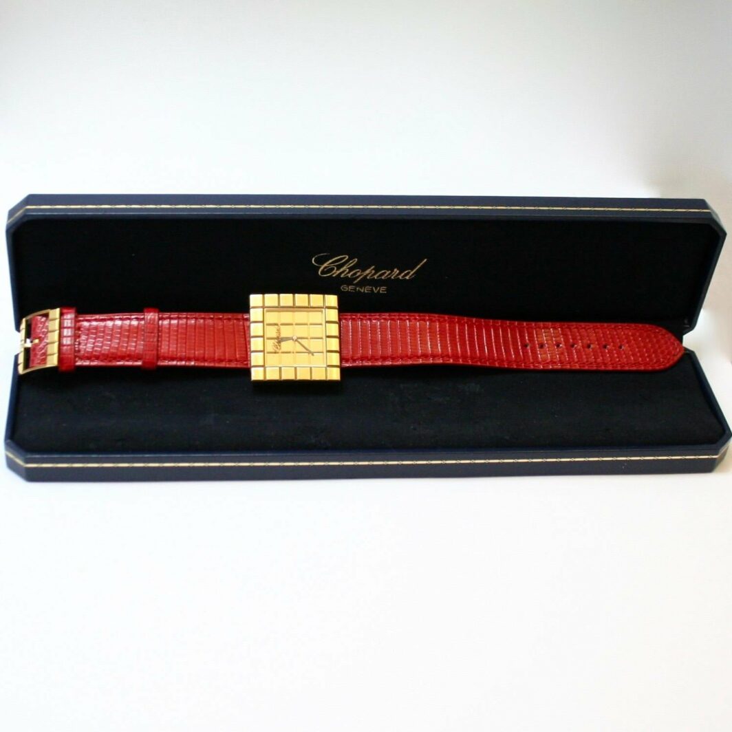 Chopard Ice Cube Gold and Leather Watch - Image 9
