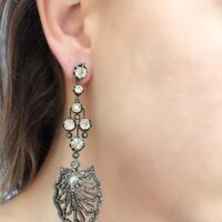 Late 19th Century Diamonds Silver Gold Earrings - Image 3