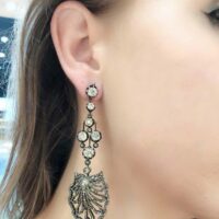 Late 19th Century Diamonds Silver Gold Earrings - Image 4