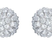 Boucles d'oreilles or blanc et diamants 1950 – Image 3