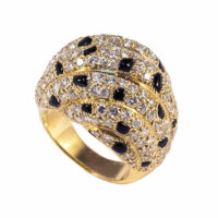 Cartier Panther Modèle Onyx Bague Or Diamant