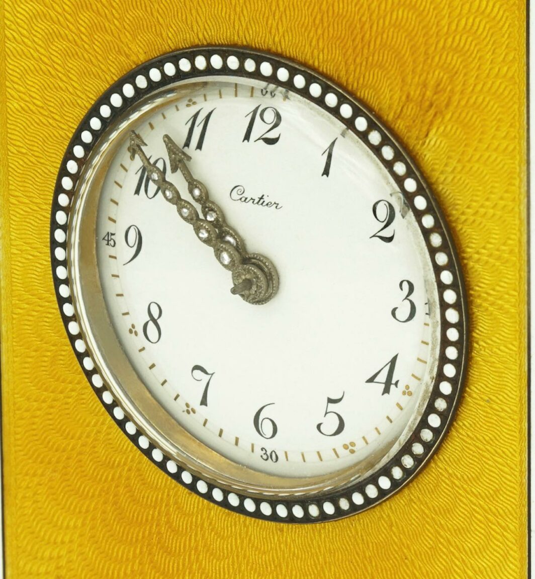 CARTIER Pendulette émail jaune – Image 3
