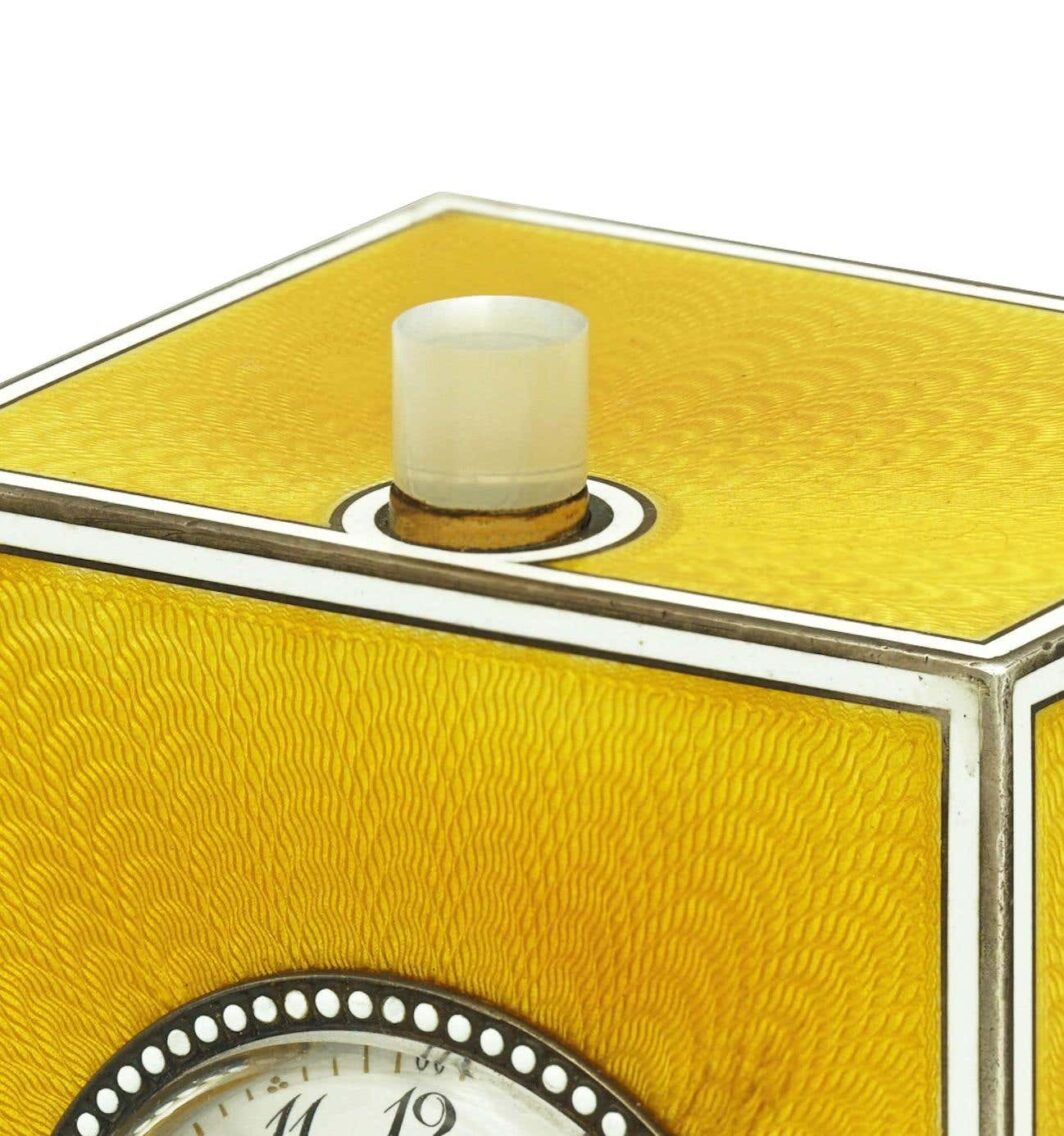 CARTIER Pendulette émail jaune – Image 5