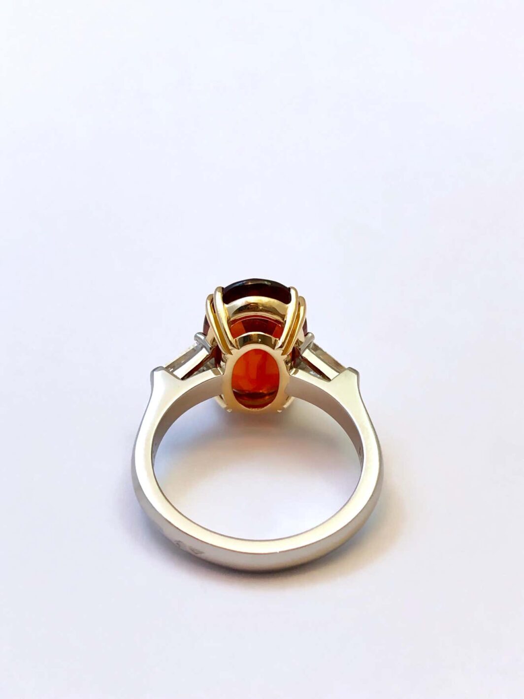 Very Rare Untreated 6.39 Carat Clinohumite and Diamonds Ring - Image 4