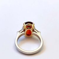 Very Rare Untreated 6.39 Carat Clinohumite and Diamonds Ring - Image 4