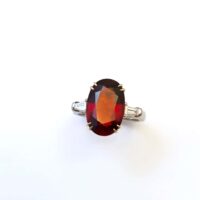 Very Rare Untreated 6.39 Carat Clinohumite and Diamonds Ring - Image 6
