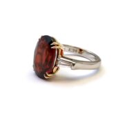 Very Rare Untreated 6.39 Carat Clinohumite and Diamonds Ring - Image 8