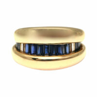 Poiray Sapphire Gold Day and Night Cocktail Ring
