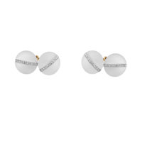 CARTIER Art Deco boutons de manchettes en cristal de roche et diamants.
