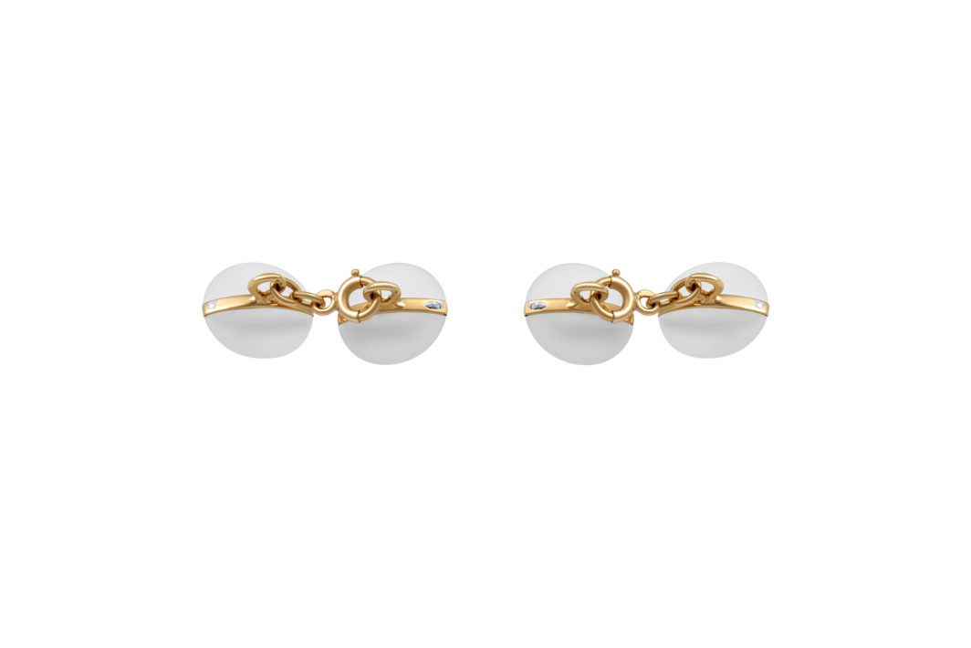 CARTIER Art Deco boutons de manchettes en cristal de roche et diamants. – Image 2