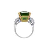 14,81 carats peridot and diamonds platinum ring – Image 2